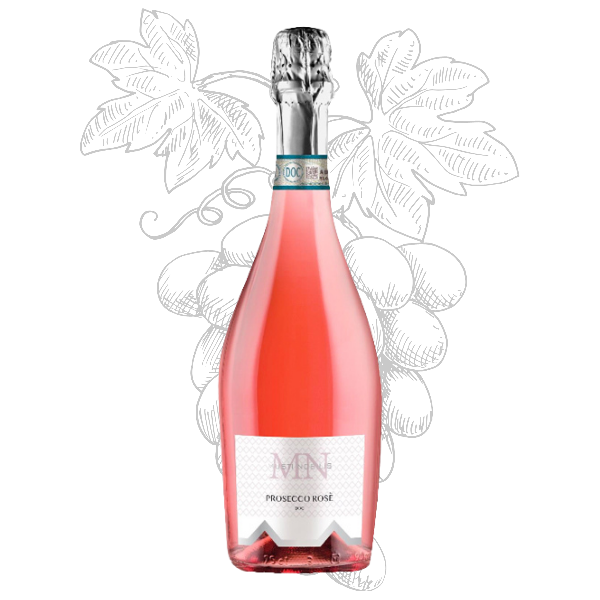 Premium Italian Prosecco DOC Rose' - Musti Nobilis - Pink Sparkling Wine Mde in Italy bottles 750 ml alcohol 11% for export