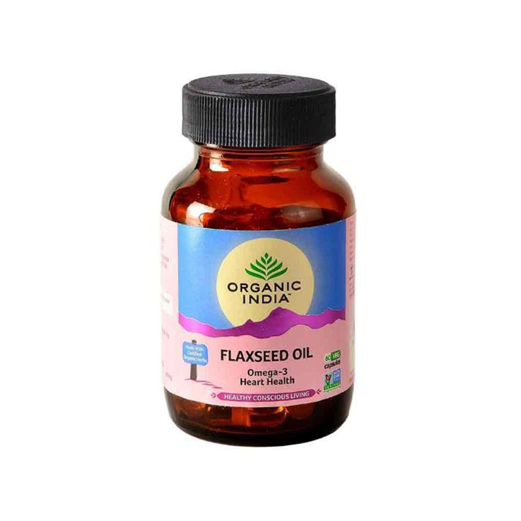 Flaxseed Oil Omega 3 Organic India Capsules For Heart Health