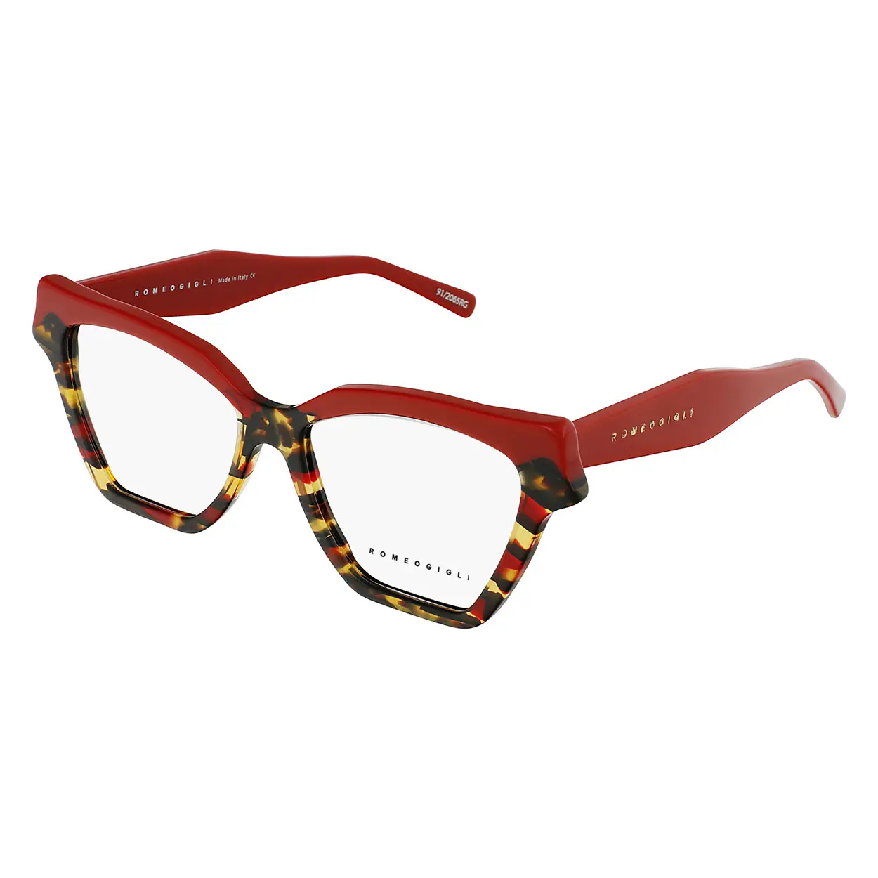 CAT-EYE FANTASY BROWN AND RED OPTICAL FRAME TEMPLES FOR EXQUISITE WOMAN LUXURY RGV.16D-PP RED 53-21-145