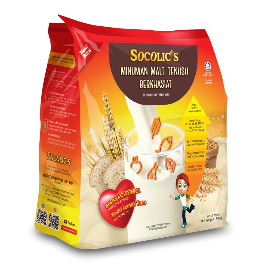 Питательный молочный солодовый напиток Socolic's из Малайзии, 800 г
