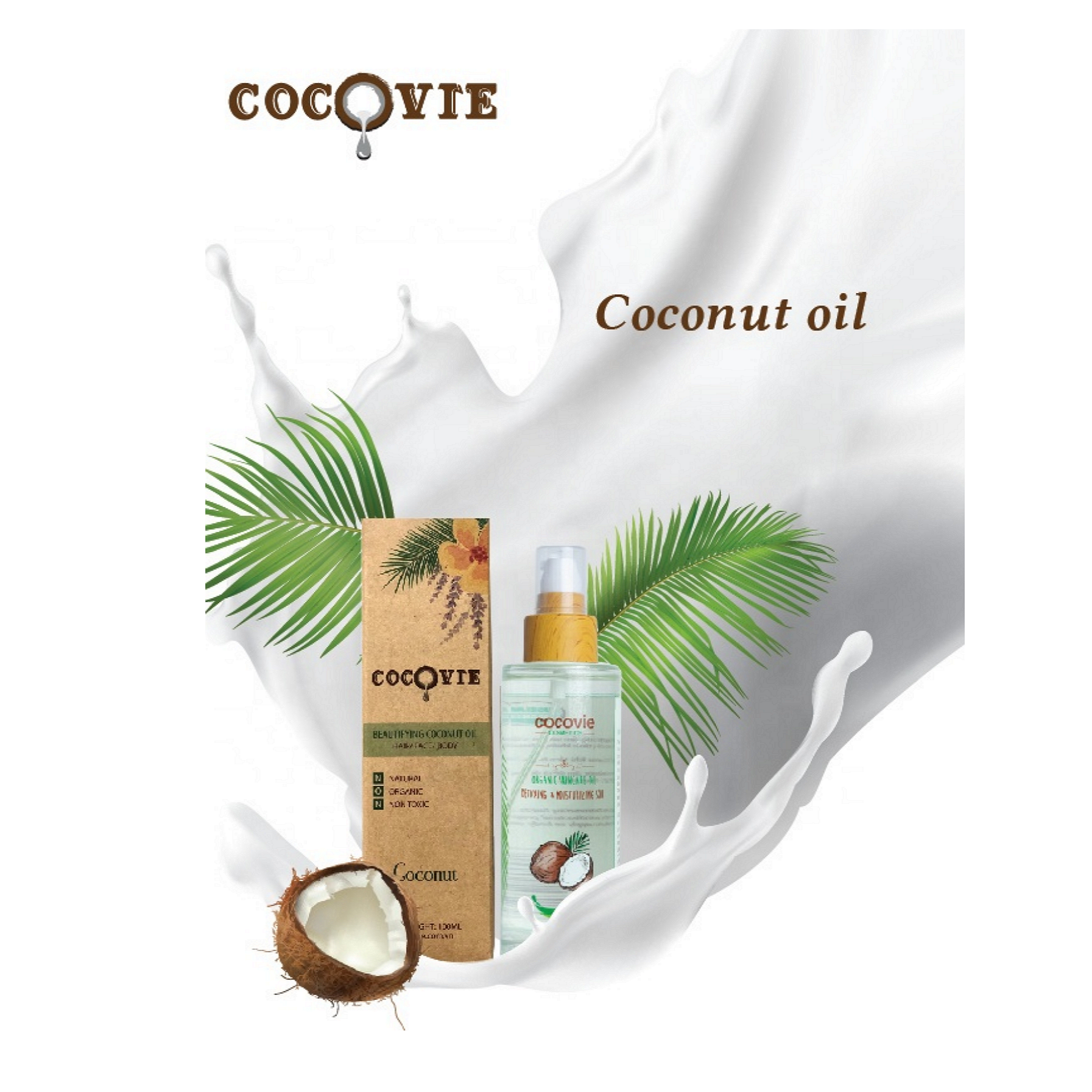100% чистое органическое натуральное кокосовое масло для массажа кожи (Cocovie и Orange) нетоксичное