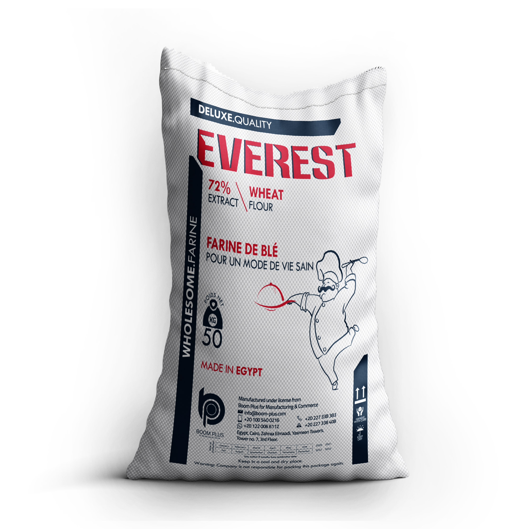Самовосстанавливающаяся мука, пшеничная мука 50 кг t55 Everest, мука египетского производства, экстракт Ата Чакки 72%,
