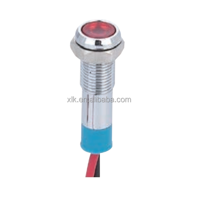 IN92 22mm green LED metal pilot lamp flat round indicator light 22mm metal indicator