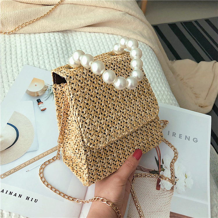 2021 Summer New Woven Female Bag Chain Shoulder Messenger Bag Ethnic Straw Woven Bag