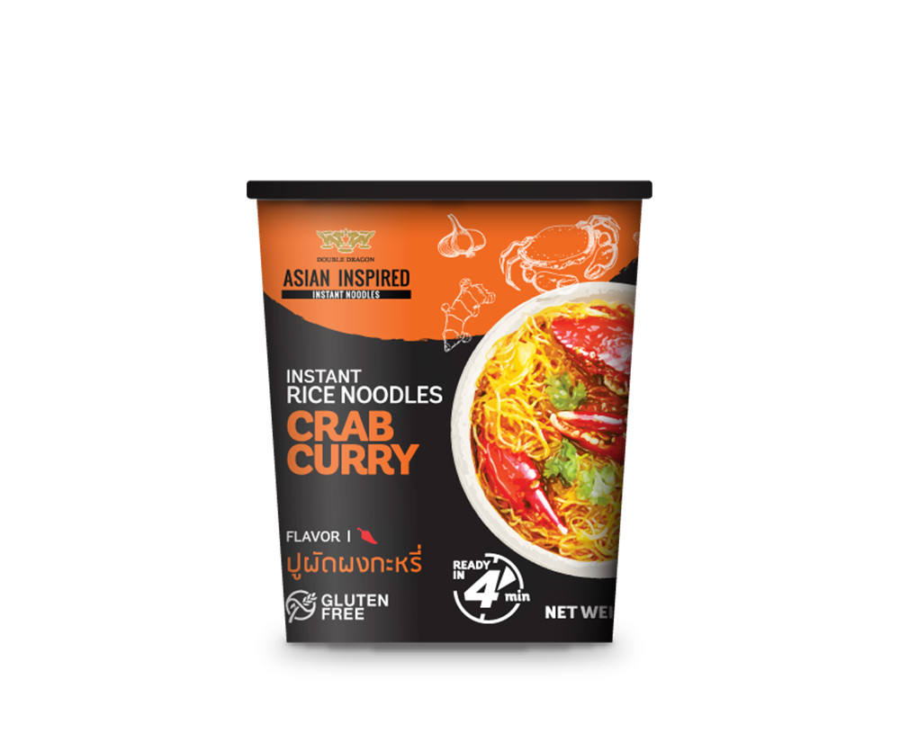 High Quality Double Dragon Brand Instant Noodles 55g cup Crab Curry From Thailand