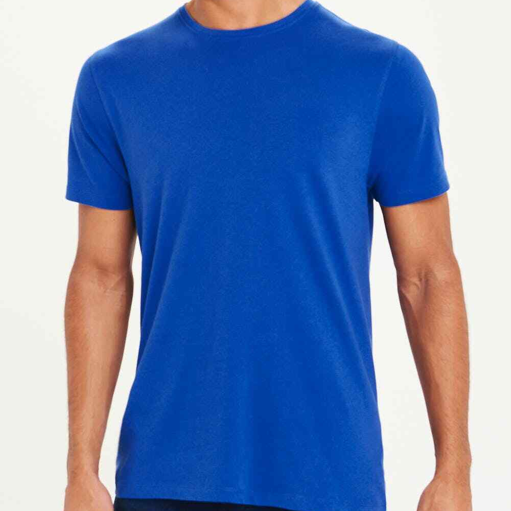 Blue color short sleeve men t shirt