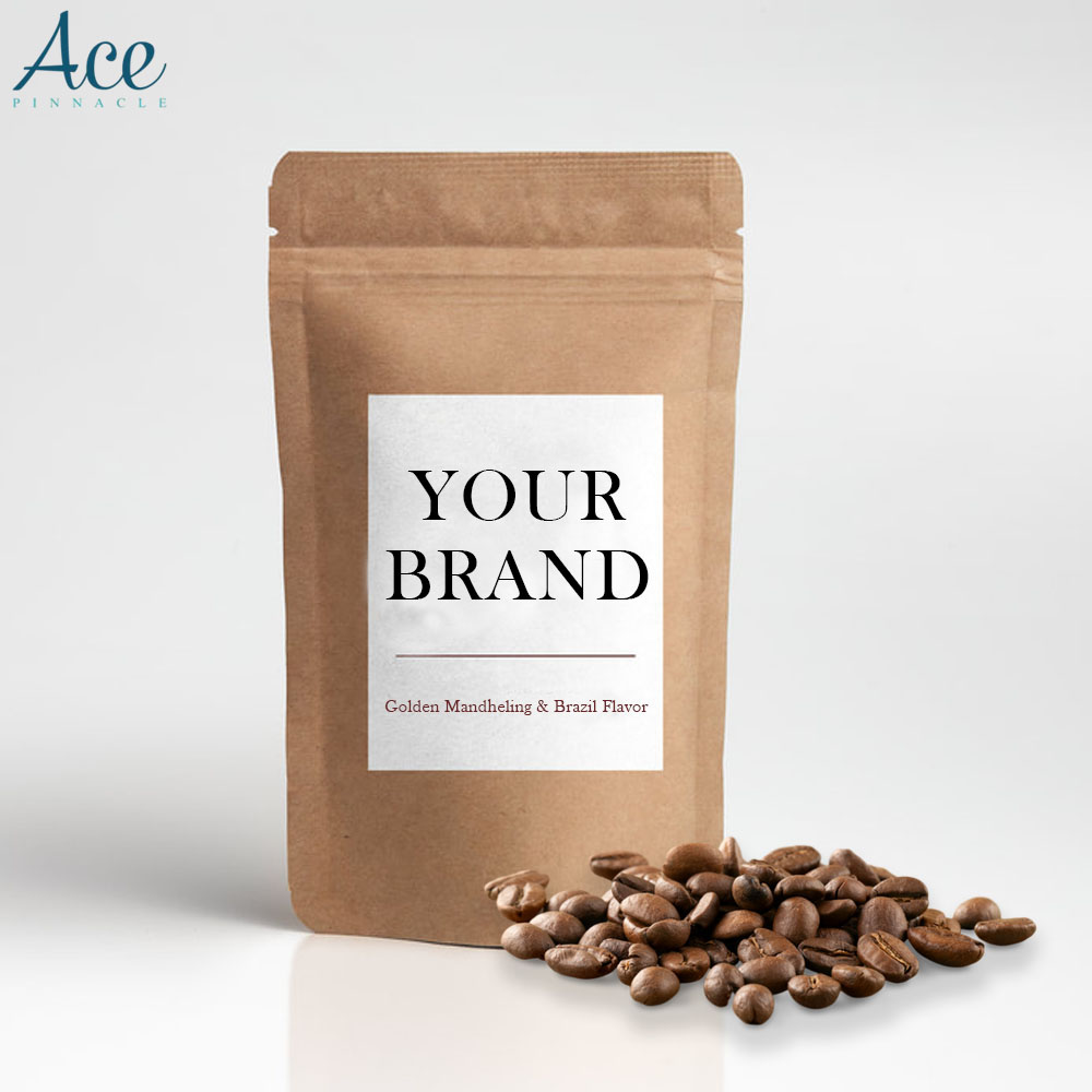 Жареные кофейные зерна Arabica с золотым мандалином и бразильским вкусом