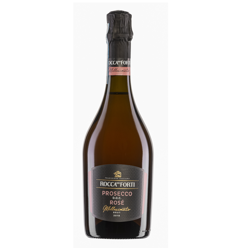Итальянское игристое вино Rocca dei Forti просекко Rose' D.O.C. Стеклянная бутылка Millesimanto 750 мл, оптовая продажа