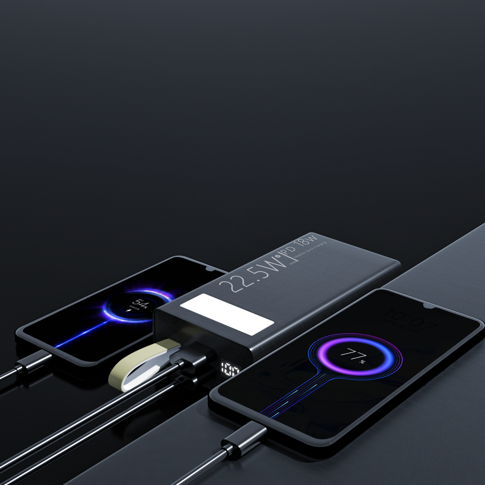 Customized logo mini portable slim charger power bank banks station 20000mah module board quick fast charge PD 18W powerbank