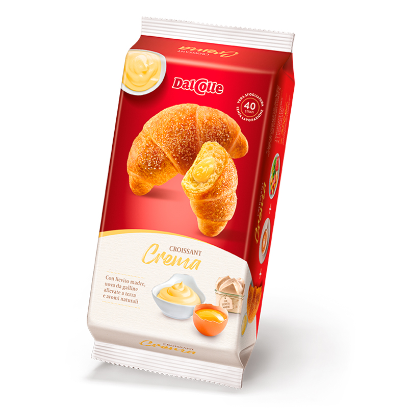 Best quality Italian flaky vanilla croissants 225gr ready all year round Everyday Line 8pcs*case