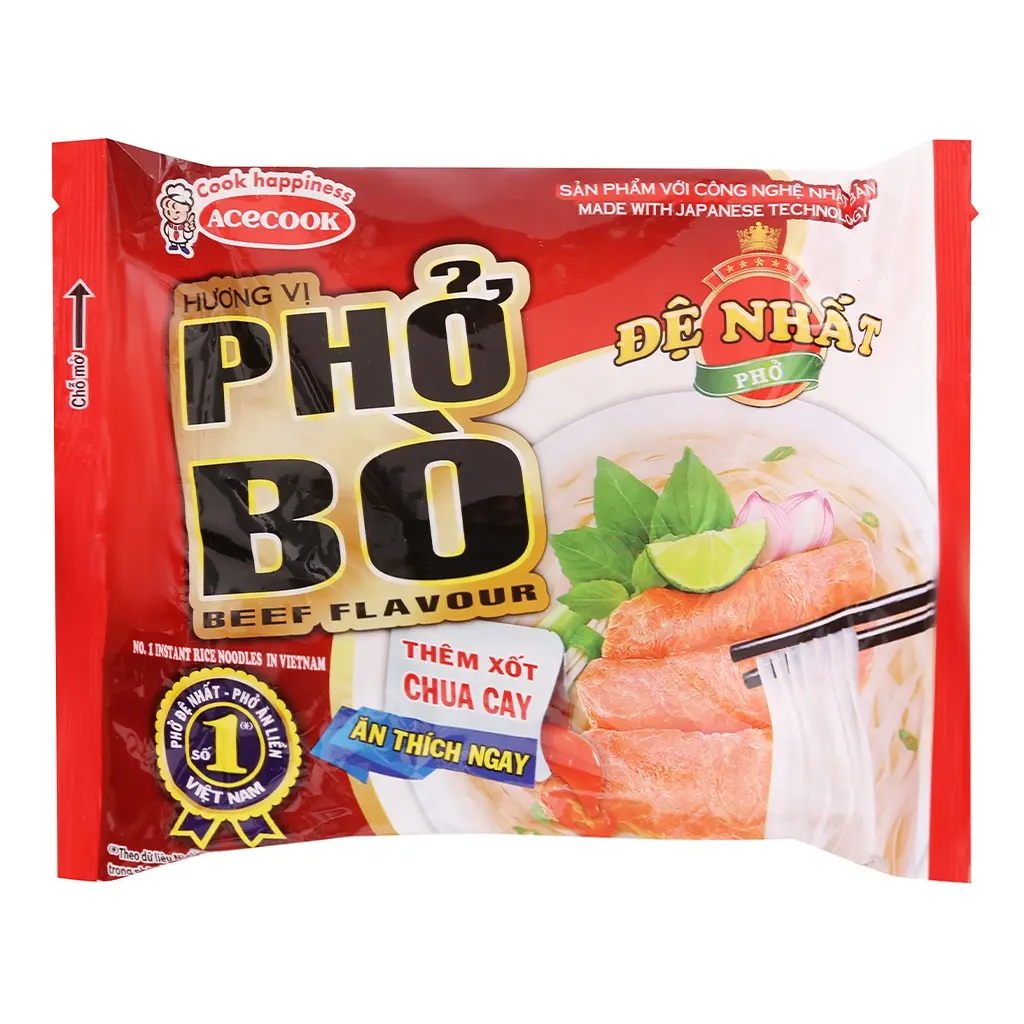 Best price 65g bag packing noodles with beef flavour Instant rice noodles beef flavour instant rice vermicelli