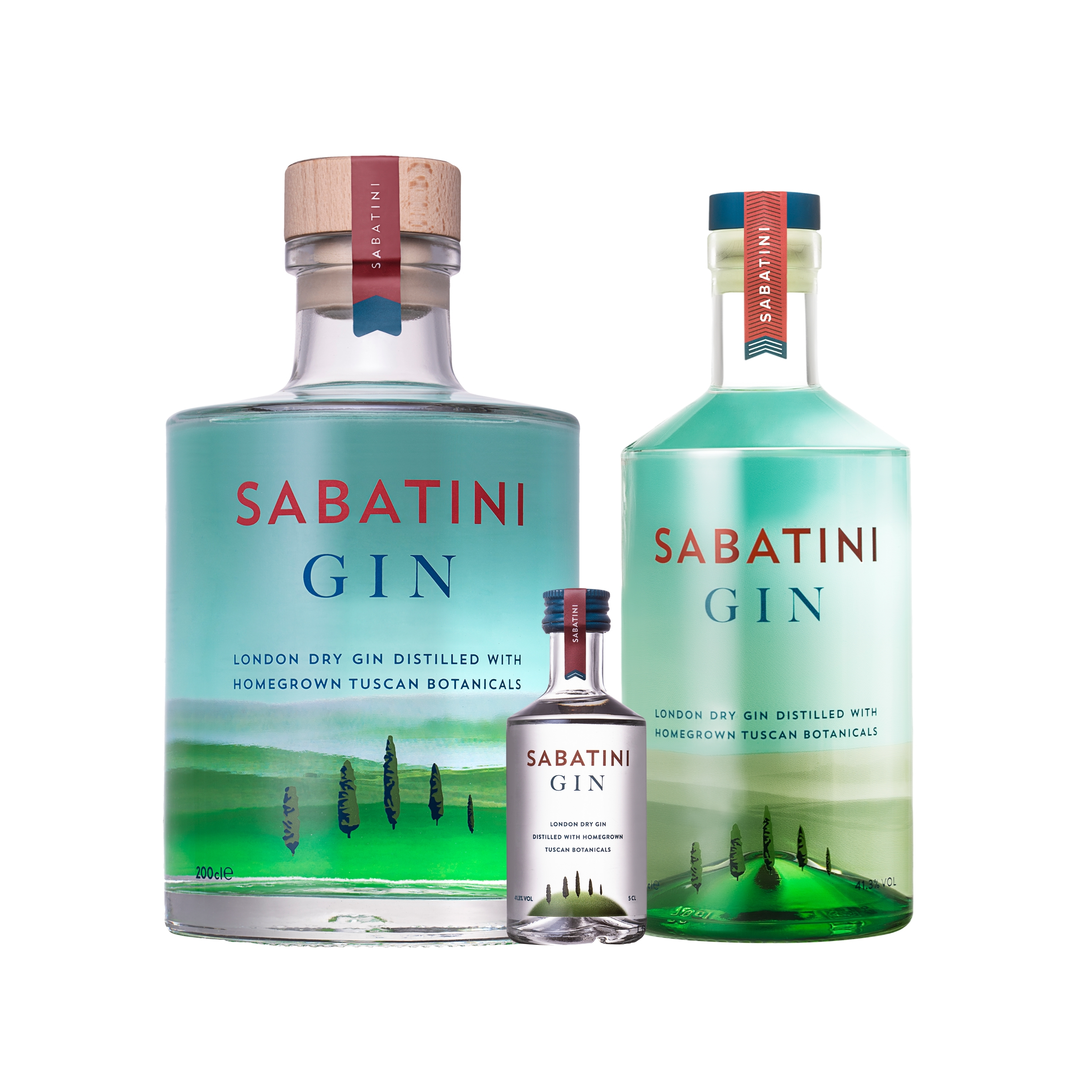Коллекция сухого Джина Sabatini с Premium Combo 5 cl - 70 cl -2 lt Сделано в Италии