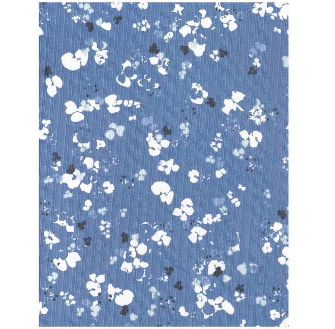 Polyester Spandex 8X3 Yummy Rib Floral Print Denim Perfect for Making Garments or other Crafts