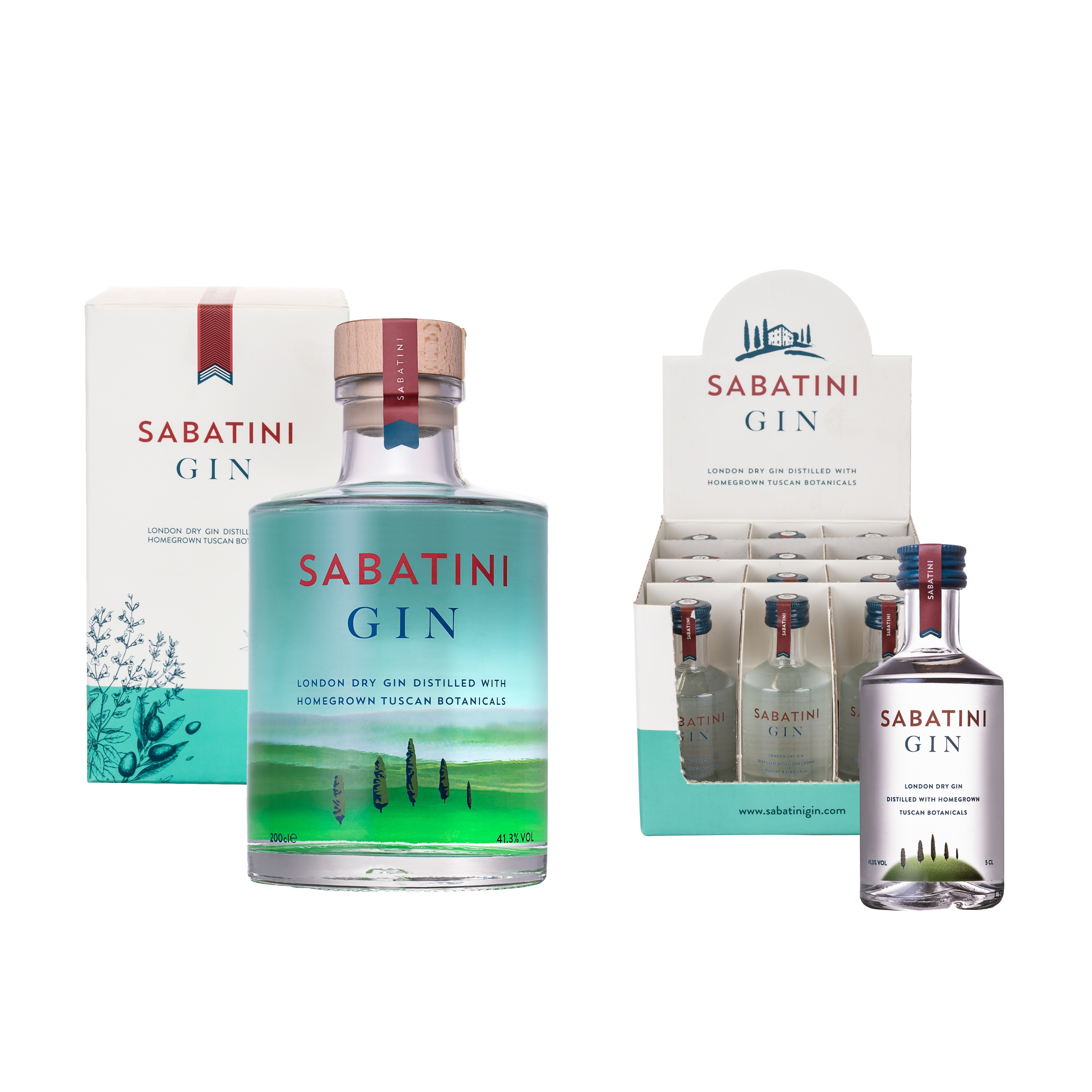 Premium London Dry Gin with tuscan botanical Sabatini Gin Combo 5 cl -2 lt Made in Italy