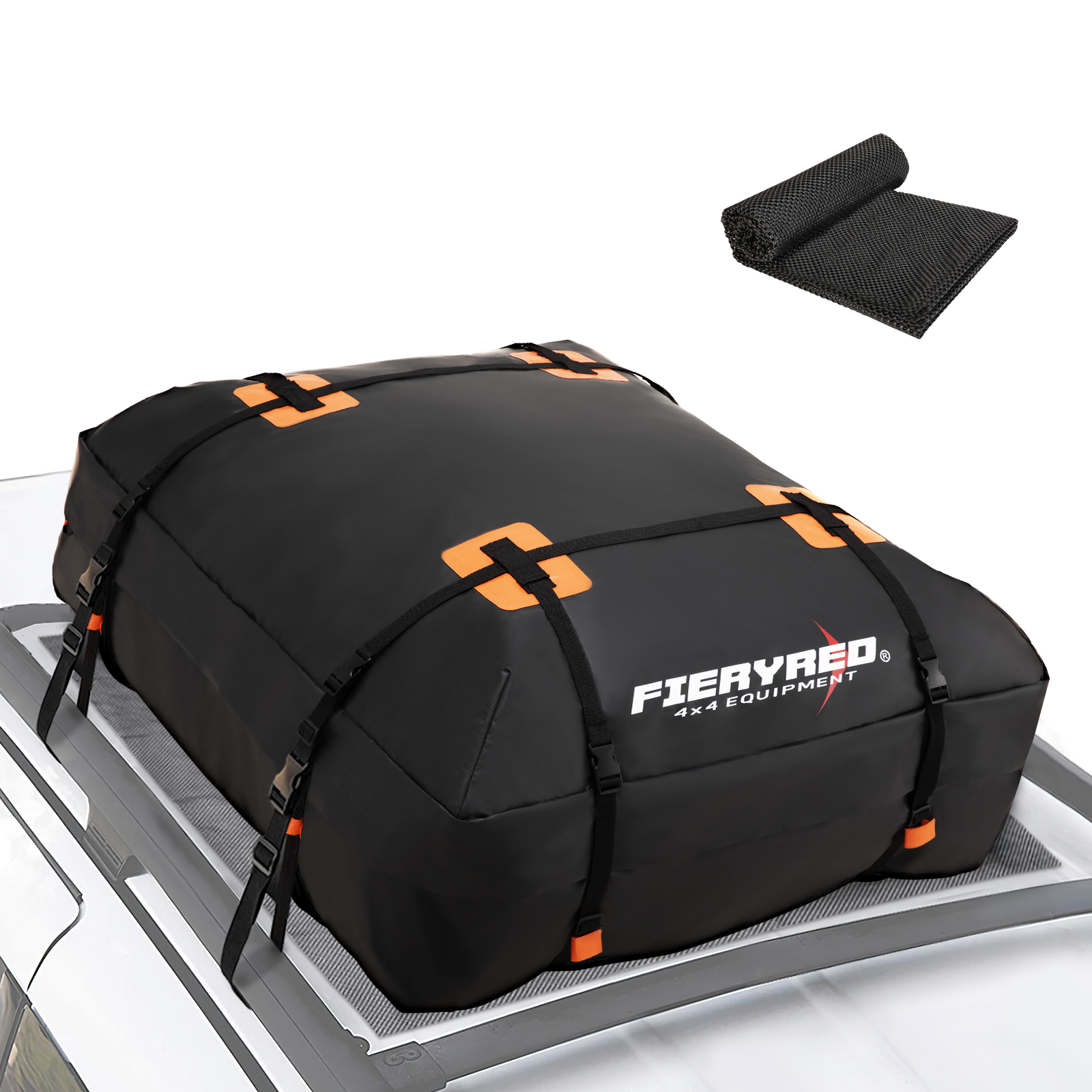 FIERYRED 15 Cubic Feet Waterproof Rooftop Bag Travel Storage Luggage Bag Soft Car Roof Bag Cargo Carrier