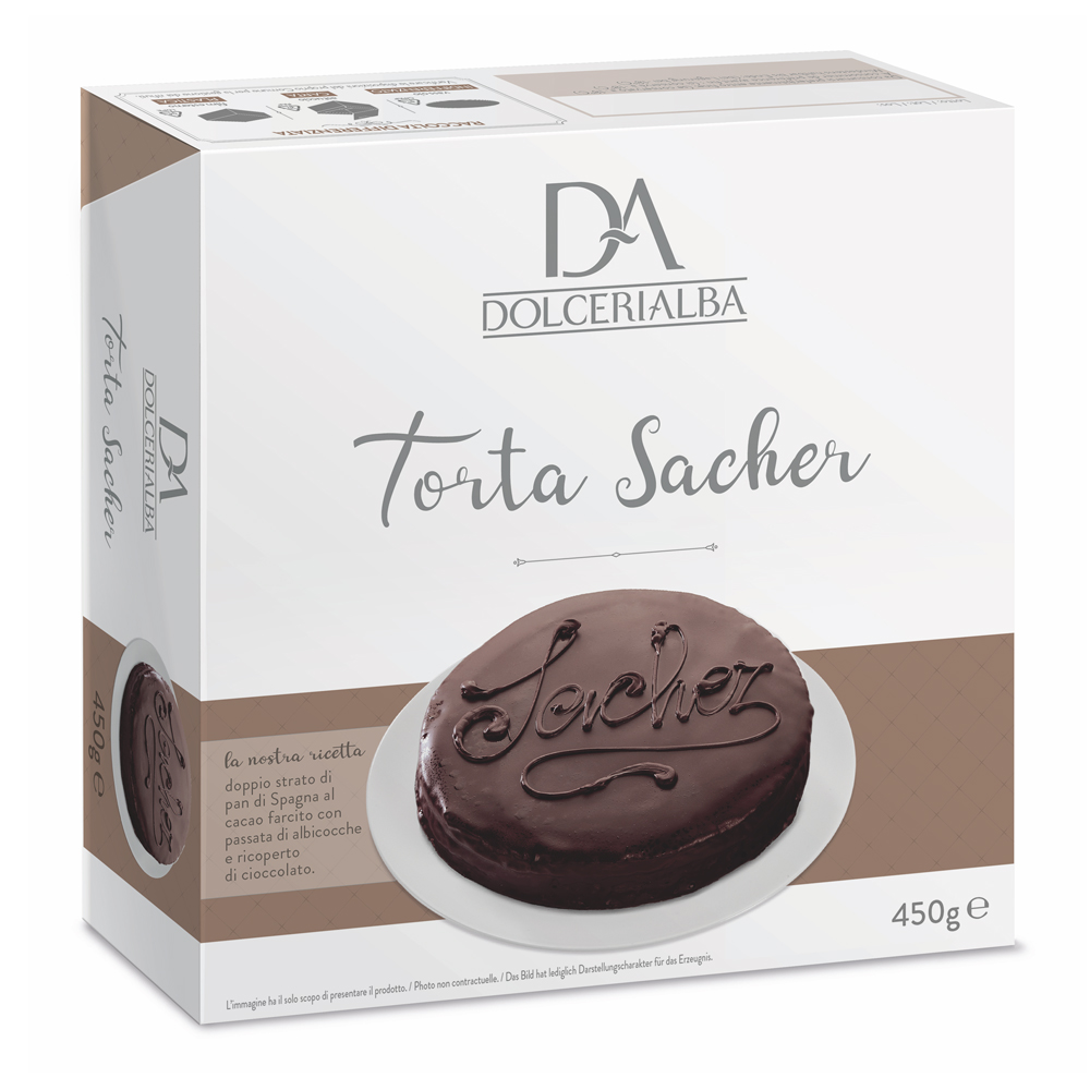 Best Quality Made in Italy Sacher Cake Family Pack for Supermarket 450g/15,87oz