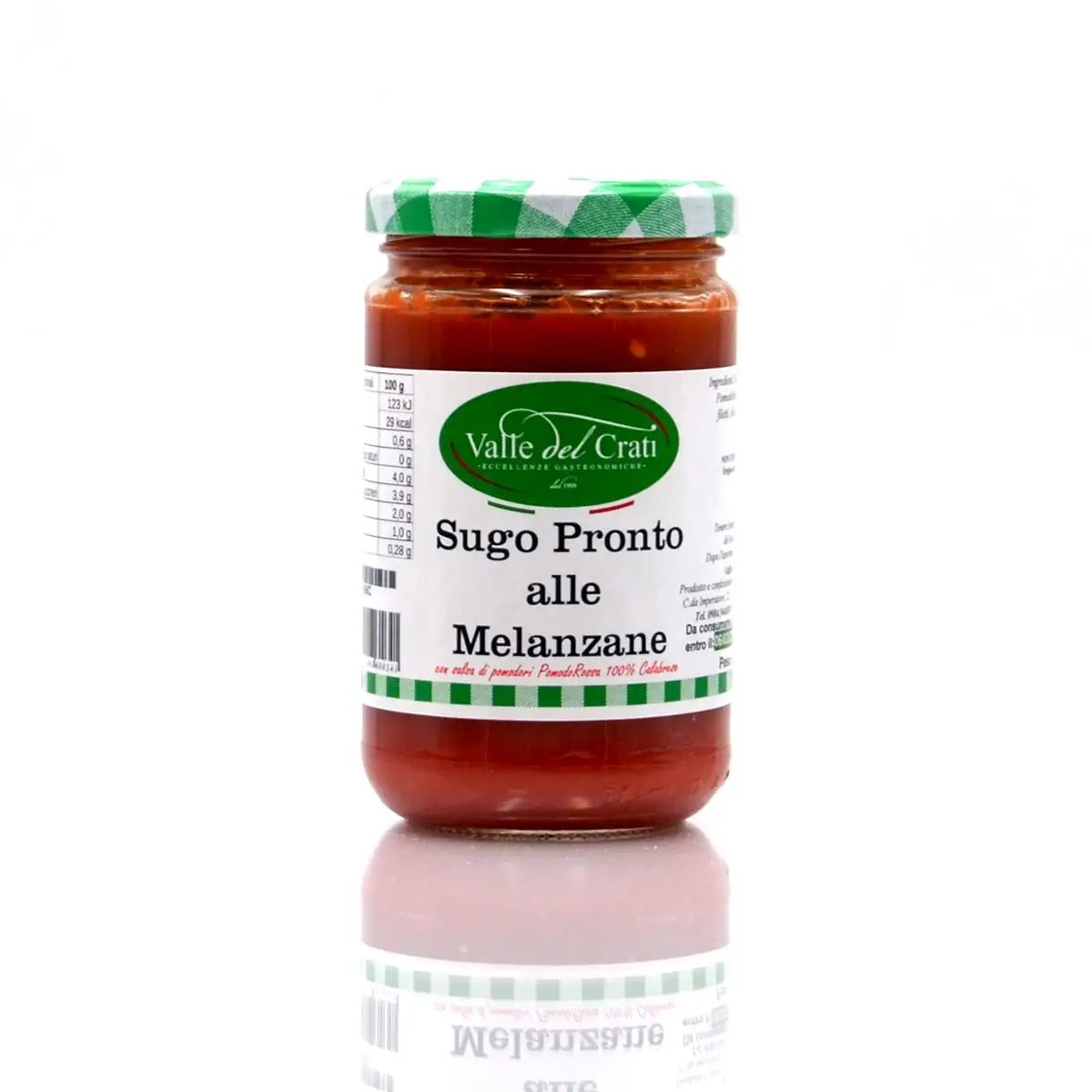 Made in Italy Tomato Sauce with eggplant Ready in 5 Minutes | Ready-made eggplant sauce | Jar 280 gr