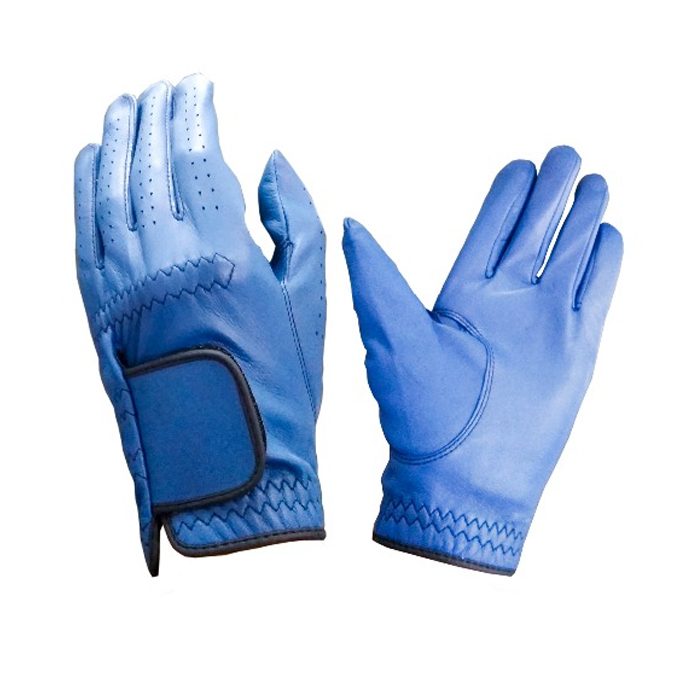 High Quality Golf Glove Full Leather Color Blue