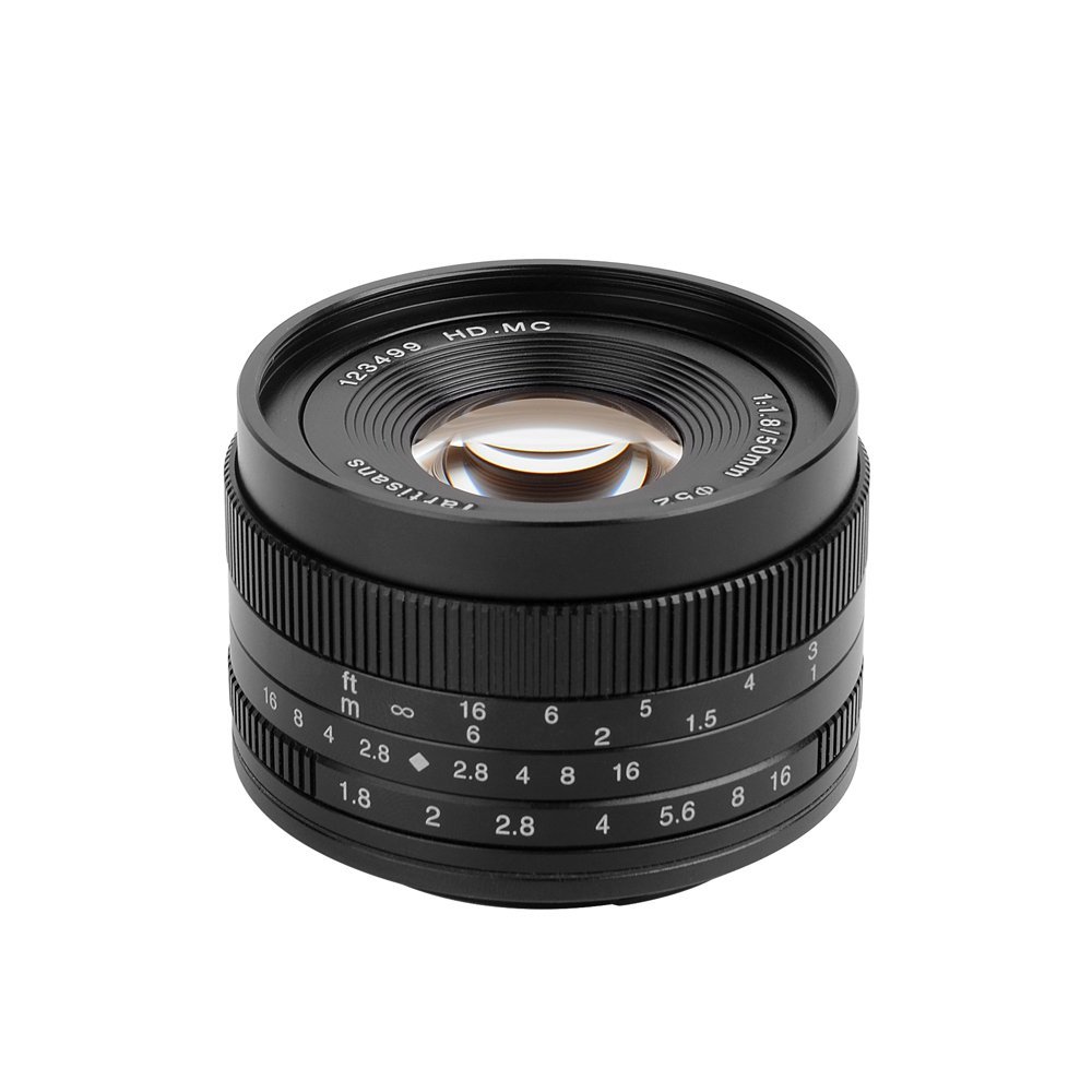 7artisans 50 мм F1.8 объектив с фиксированным фокусным расстоянием APS-C черный M43 крепление для olympus panasonic