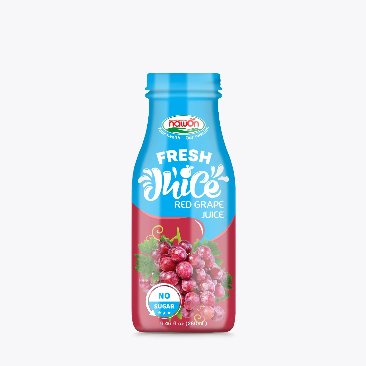 280ml NAWON Fresh Fruit Juice Red Grapes Juice Private Label Fruit Juice OEM ODM In Glass Bottle BRCGS Beverage Manufacturer