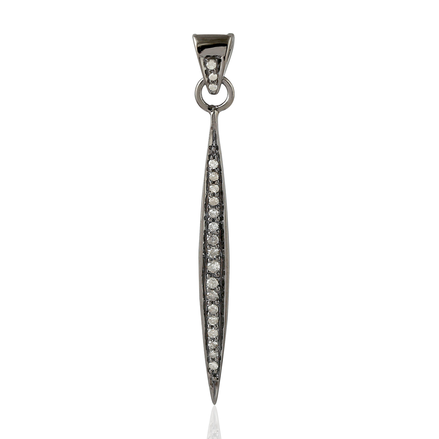 925 Sterling Silver Pave Diamond Designer Pendant Handmade Jewelry