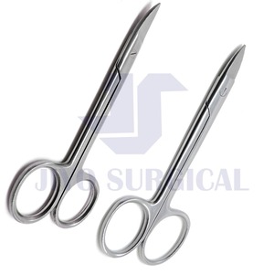 A+Quality FABCARE curved nail scissors incl. pouch & e-book - innovative micro-serrations sharp cuticle