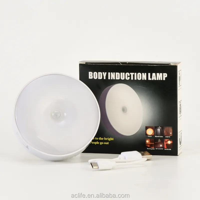 Customized USB Rechargeable Led Motion Sensor Cabinet Light Night Lamp Induction Lamp