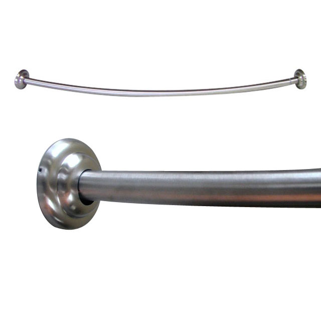 72 inch Adjustable Customized Curtain Rod for Bathtub, Curved Metal Shower Curtain Rod