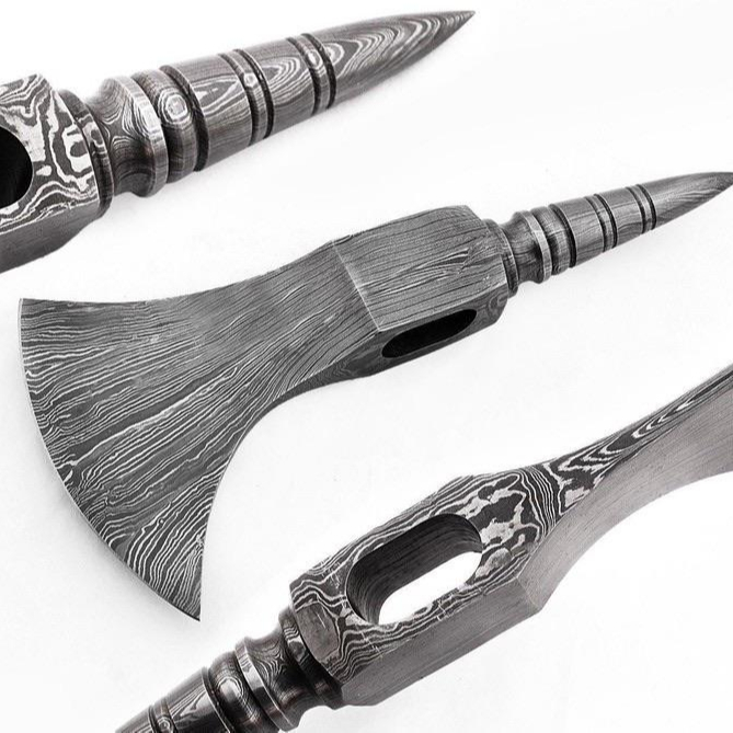 Handmade Damascus Steel Axe Head cutting Edge 5.0" Overall 10" Width