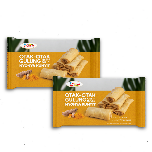 Горячая Распродажа, готовые к употреблению Хрустящие рулоны Halal Lazat Otak-otak Gulung-nyuzunkunyit 12 (275 г X 24 кв. М) Замороженные продукты