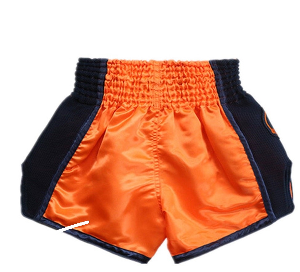 OEM Design Retro Style Muay Thai Applique Work Kick Boxing Shorts / Customized Retro Muay Thai Kick Boxing Fight Shorts