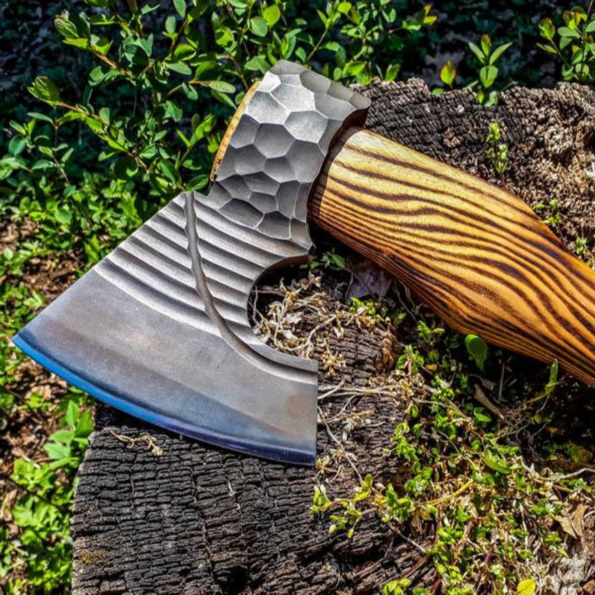 Hand Made Hatchet Tomahawk Viking Combat Axe with Leather sheath