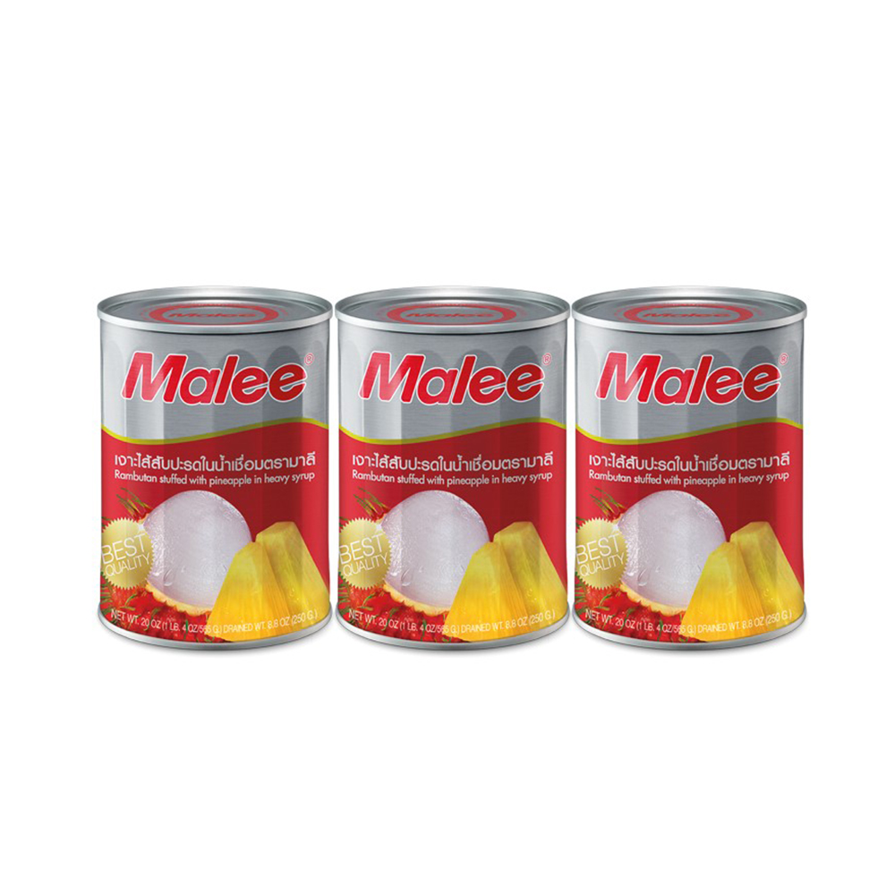 Malee Rambutan + ананас в сиропе 20 унций x 3 банки