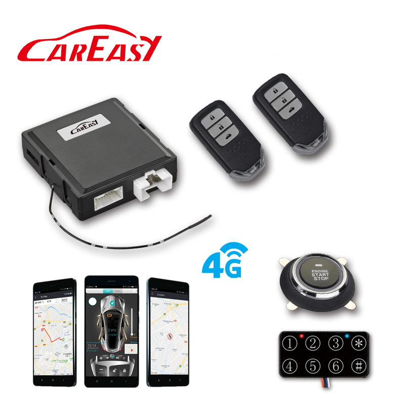 4G GPS/GSM управление смартфоном Автомобильная сигнализация PKE бесключевой доступ кнопка запуска двигателя с дистанционным стартером