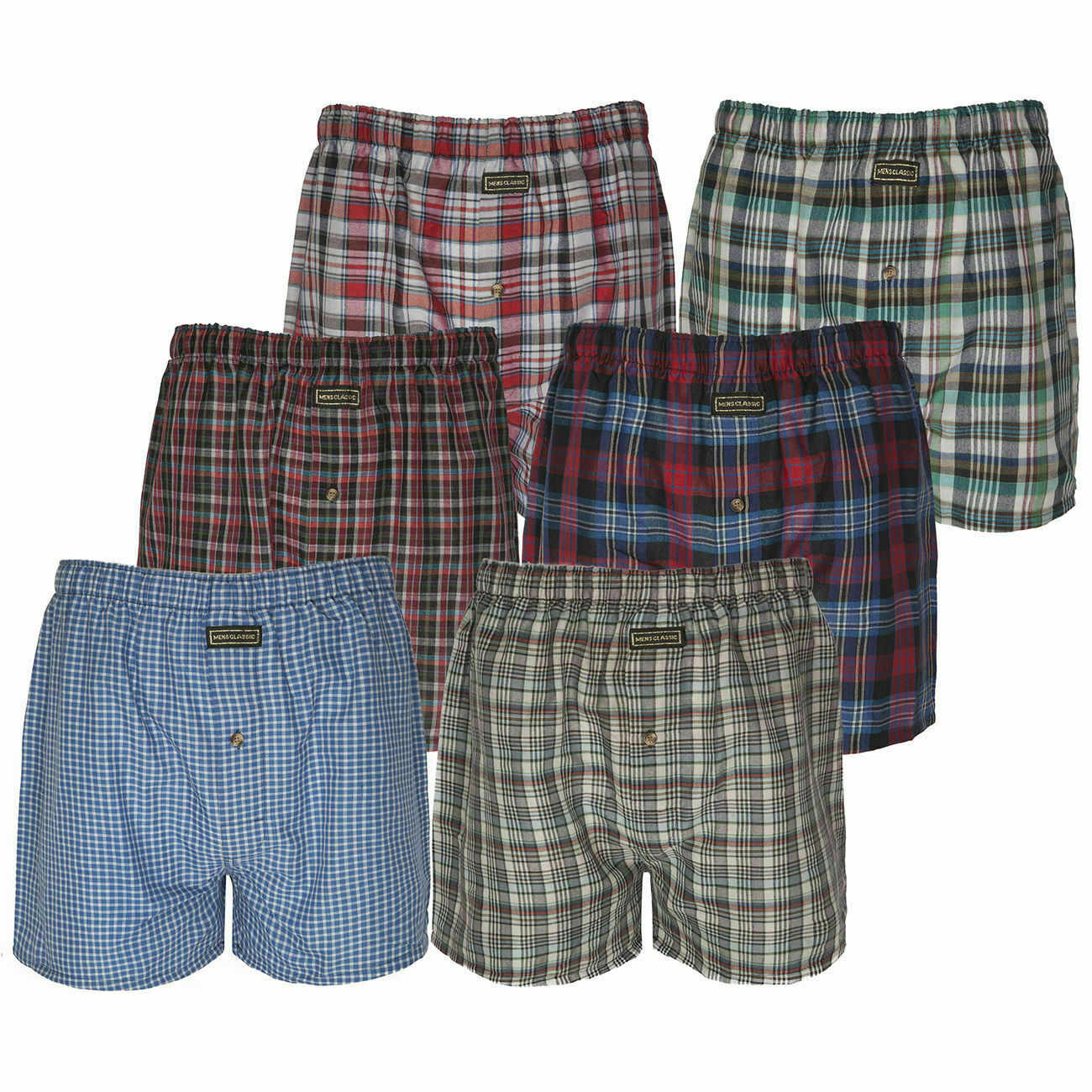 Men's Woven Boxer Shorts Soft Poly Cotton Underwear Pants Breathable