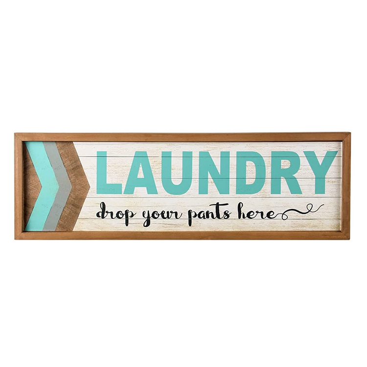 Modern blue durable hanging home laundry room design frame home wood wall signs