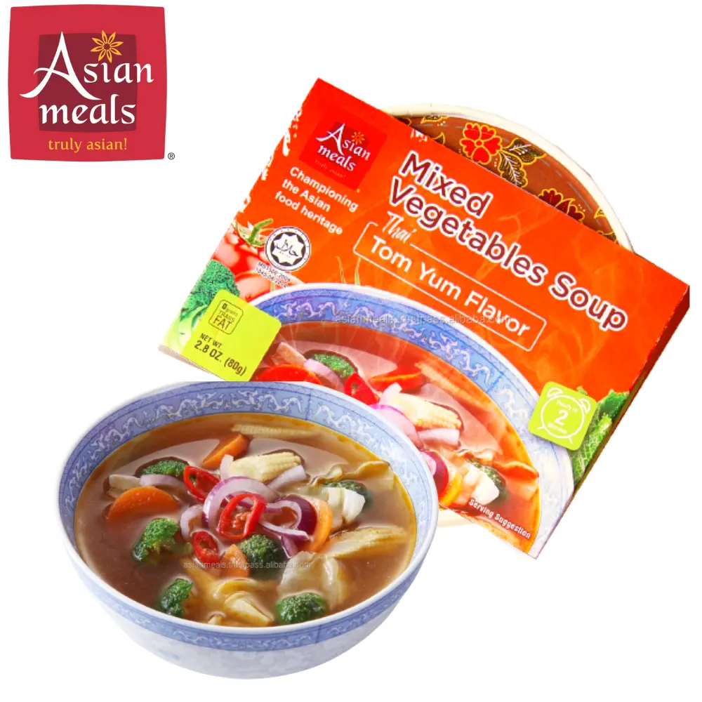 Wholesale AsianMeals Thai Tom Yum Flavor Mixed Vegetables Soup Hot Selling Malaysian Halal Delicious Instant