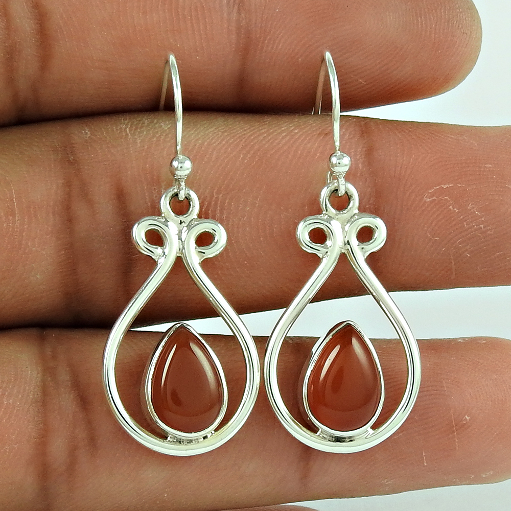 Carnelian earring women jewellery 925 sterling silver girls fashion earrings handmade fine wholesale jewelry