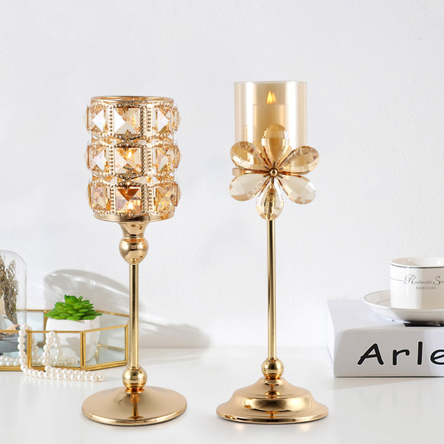 ins feather ornament decoration candle holder Nordic romantic candlelight dinner props light luxury candle holder