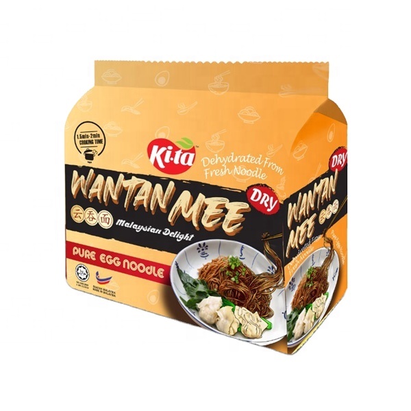 Лапша быстрого приготовления Wan Tan Mee (Ки. Та бренд) обезвоженная Лапша для яиц Малайзия Халяль Вес нетто (115 г x 60 пакет x 1 коробка)