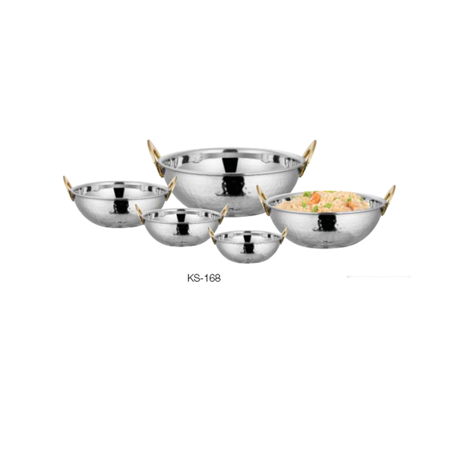 STAINLESS STEEL KARAHI SET / COOKING PAN / SERVING POT COOKWARE SET METAL KITCHEN EQUIPMENTS IN WHOLESALE PRICE