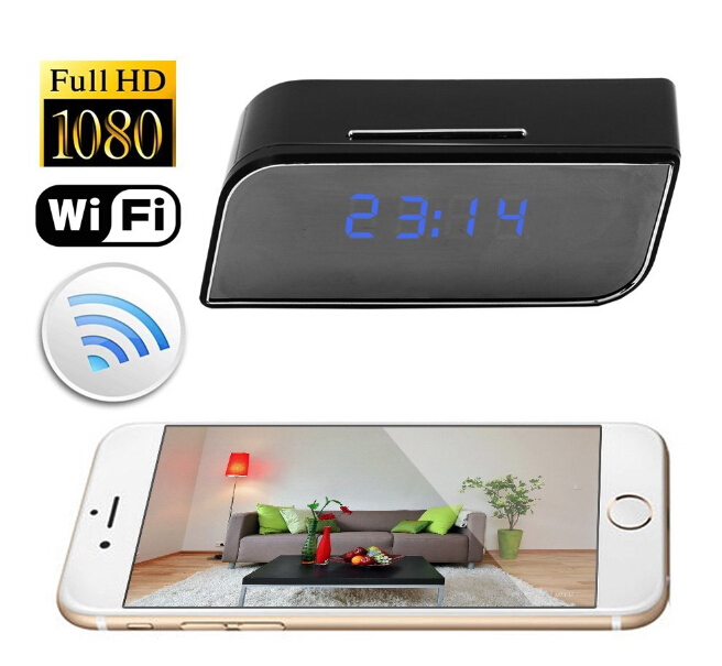 HD 1080P Wifi Домашняя безопасность невидимое видео Скрытая шпионская камера часы