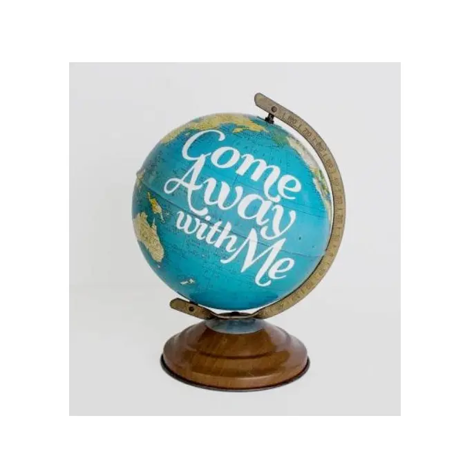 Most demanding Earth Globe design metal Globe with Wooden Base for kids purpose directly  Sky Blue Color