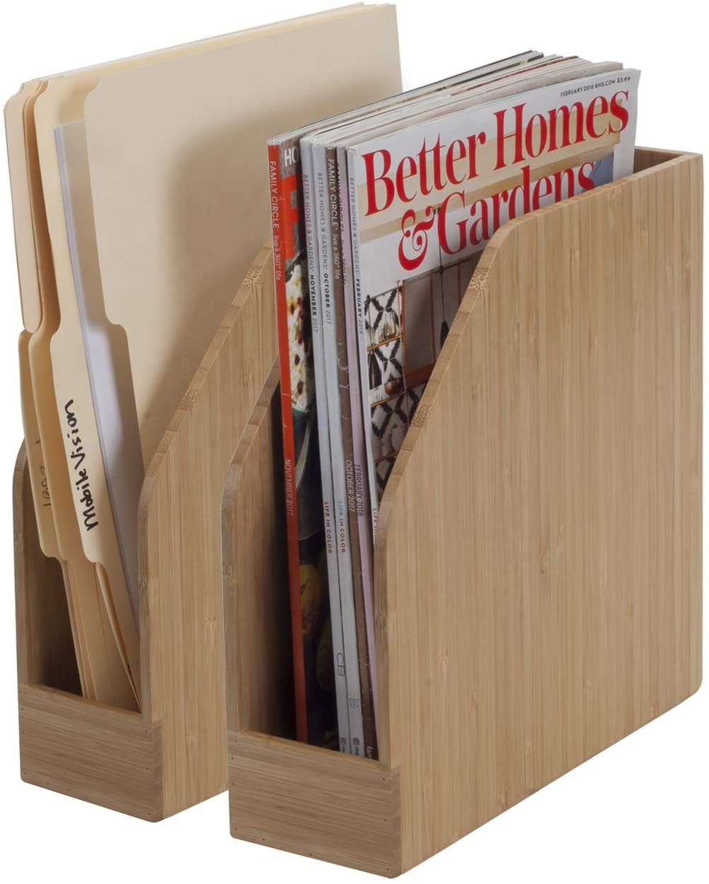 Set of 2 Vertical File and Magazine Holder