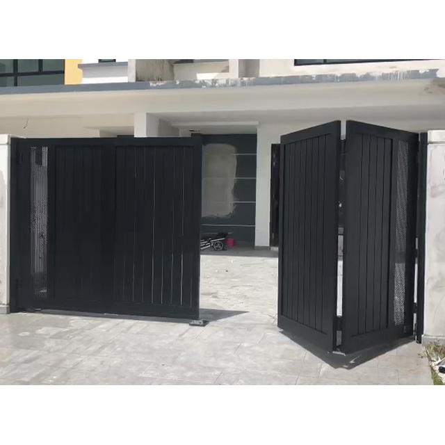 Best Selling Modern style main gate ALUMINIUM TRACKLESS FOLDING GATE 5S-025 for security