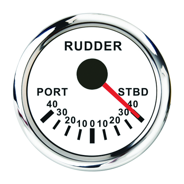 52mm White Face Red LED Rudder Angle Gauge for Marine