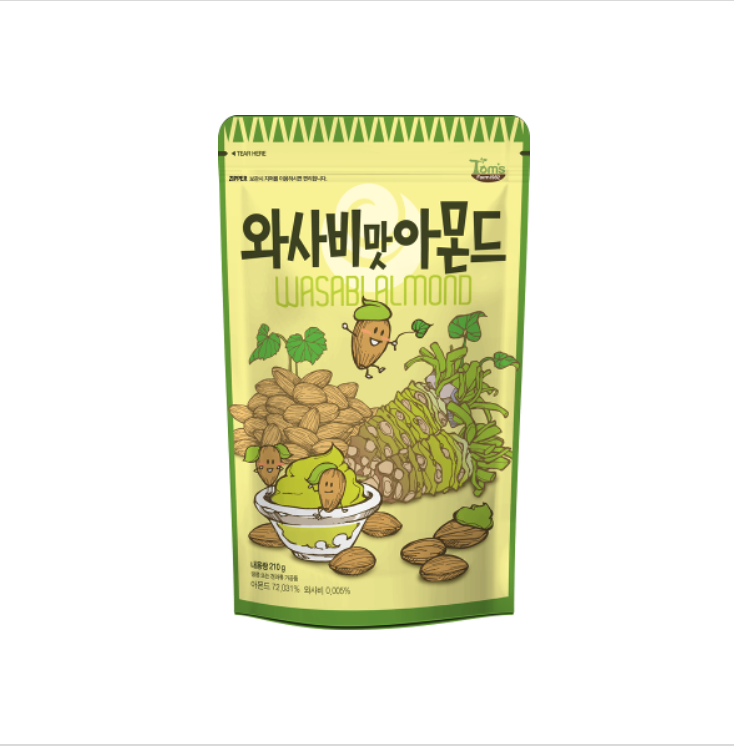Корейская любимая закуска Gilim Wasabi Alomond 210 г