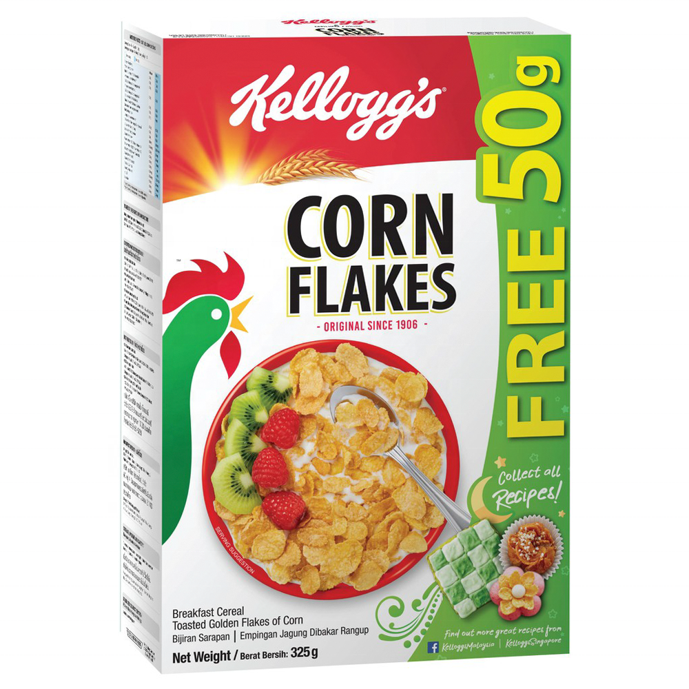Corn Flakes Breakfast Cereal, Original, Fat Free, Box (4 Boxes)