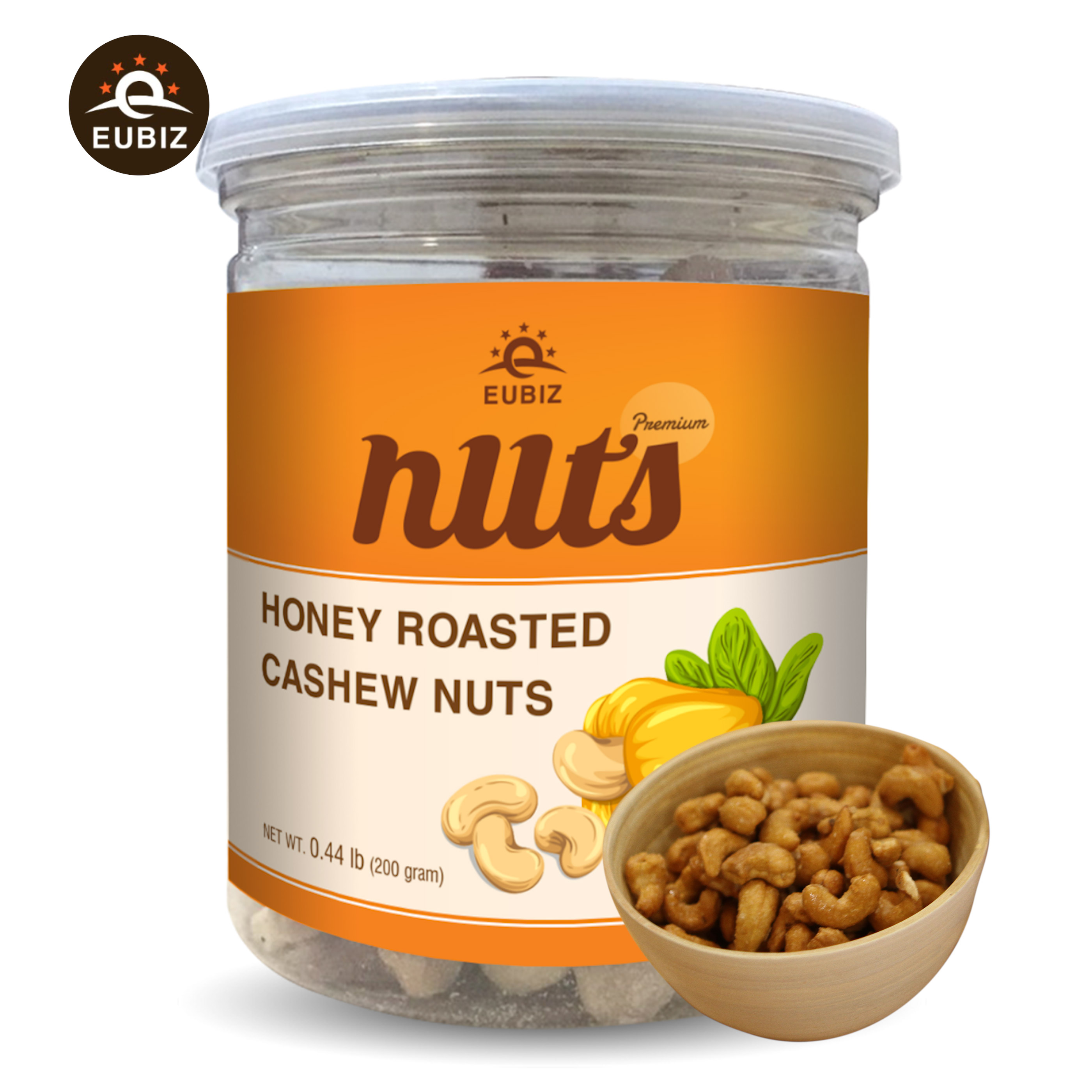Whole Sale EUBIZ Cashew nuts Flavor Honey - healthy food store near me - Box (Plastic) 200g (7.0 Oz) - in VietNam