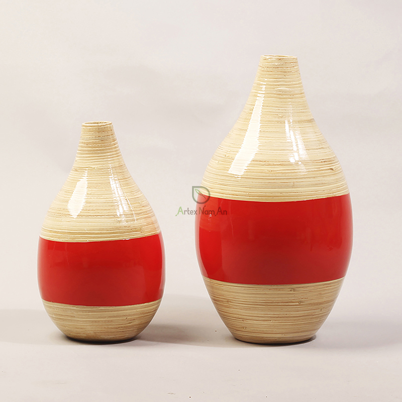 Ecofriendly spun bamboo vase natural flower vase bamboo flower vase